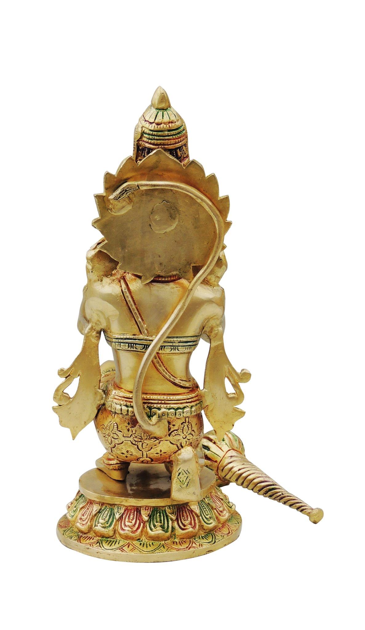 Brass Showpiece Hanuman ji statue Idol - 5.5*5.5*12.5 Inch (BS1424 H)