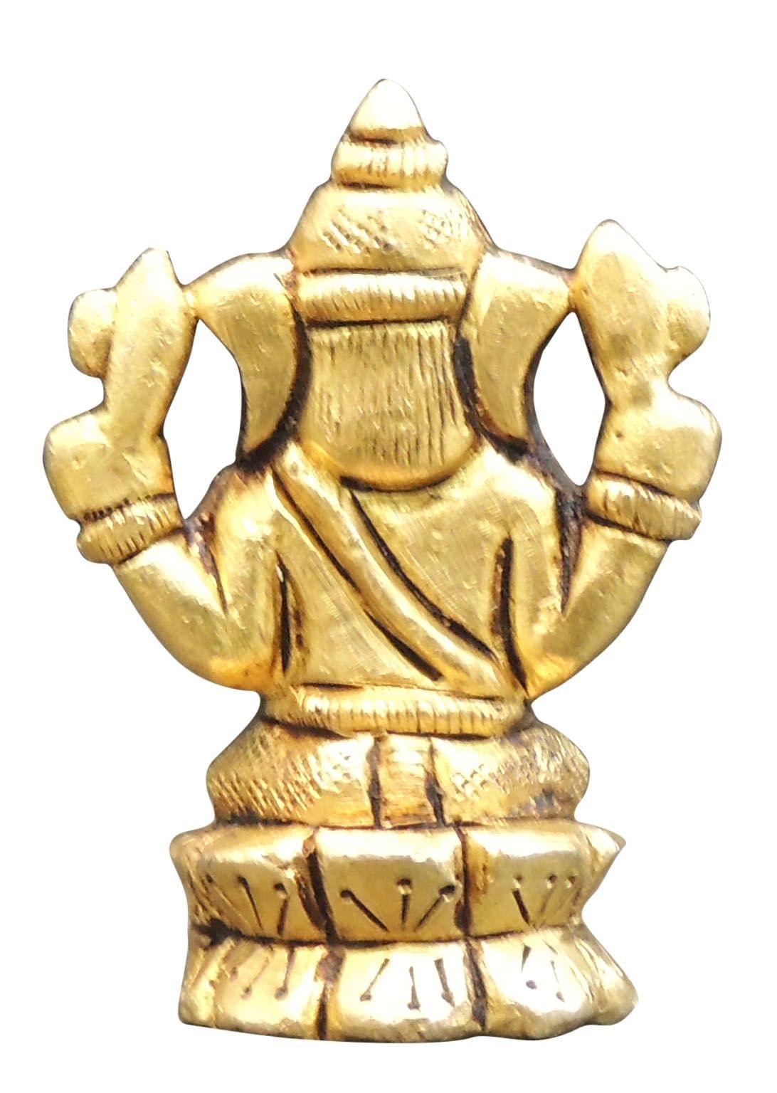 Brass Showpiece Ganesh JI God Idol Statue - 1.5*1*2.2 Inch (BS1474 G)