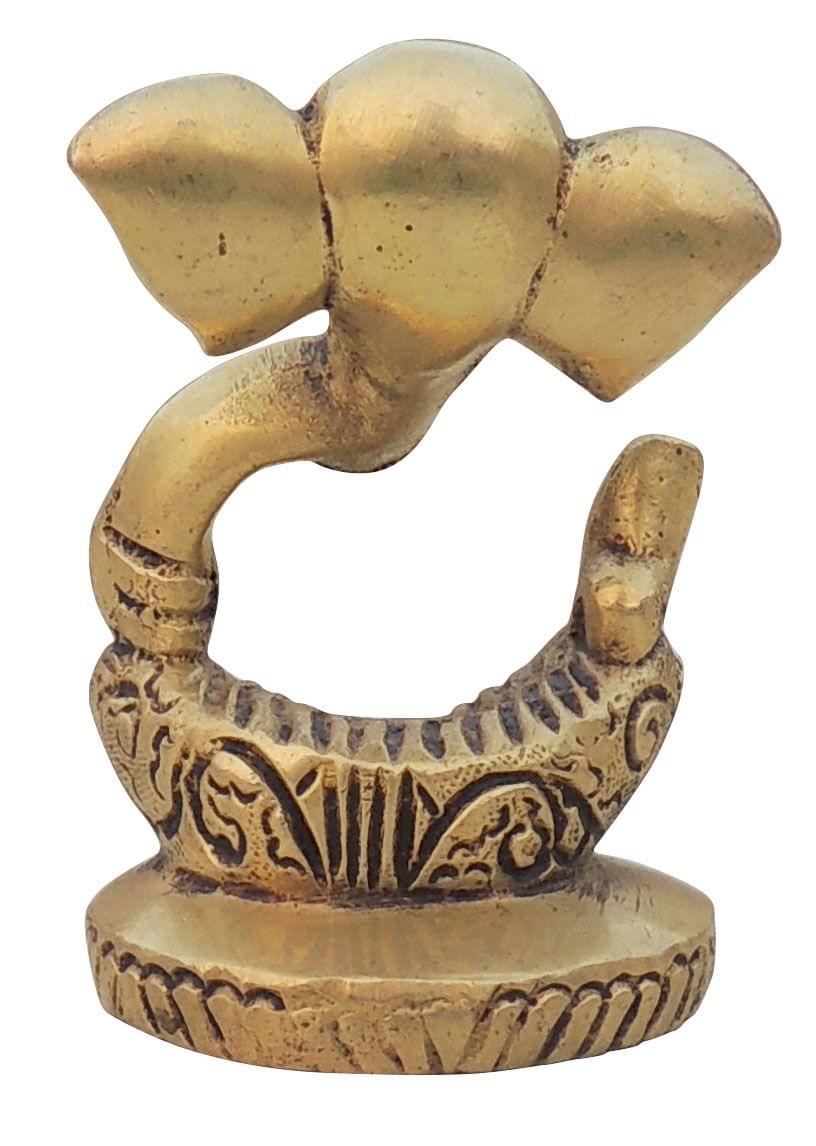Brass Showpiece Ganesh Ji God Idol Statue - 1.7*1.7*2.7 Inch (BS1481 A)