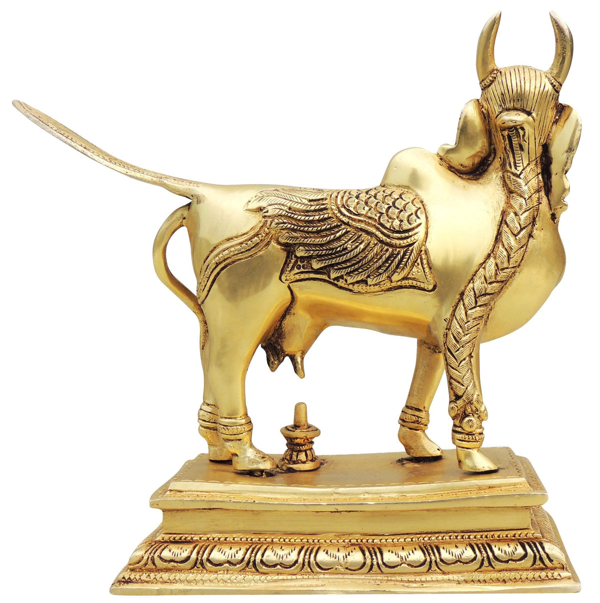 Brass Showpiece Kamdhenu Cow God Idol Statue - 9*4*7.5 Inch (BS1498 X)