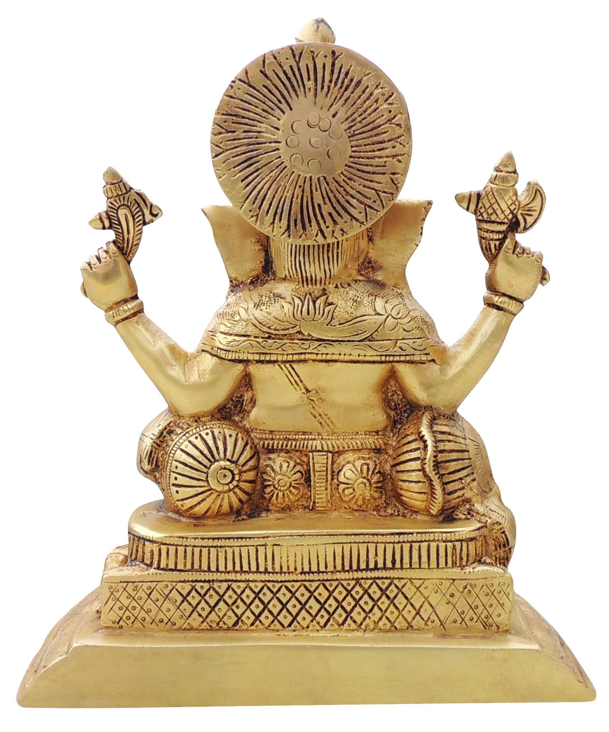 Brass Showpiece Ganesh Ji God Idol Statue - 8.2*6*9.5 Inch (BS1545 C)