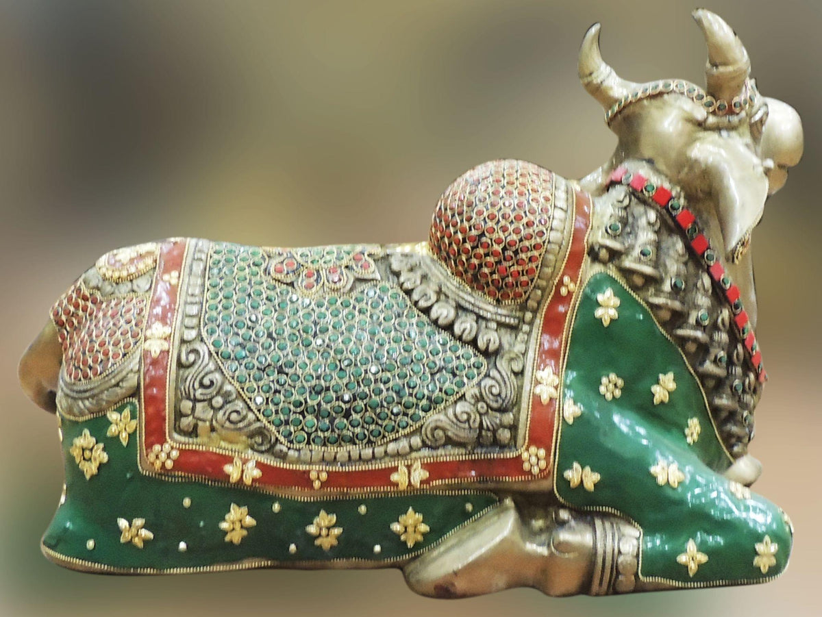 Brass Showpiece Nandi God Idol Statue - 22*10*14 Inch (BS1561 A)