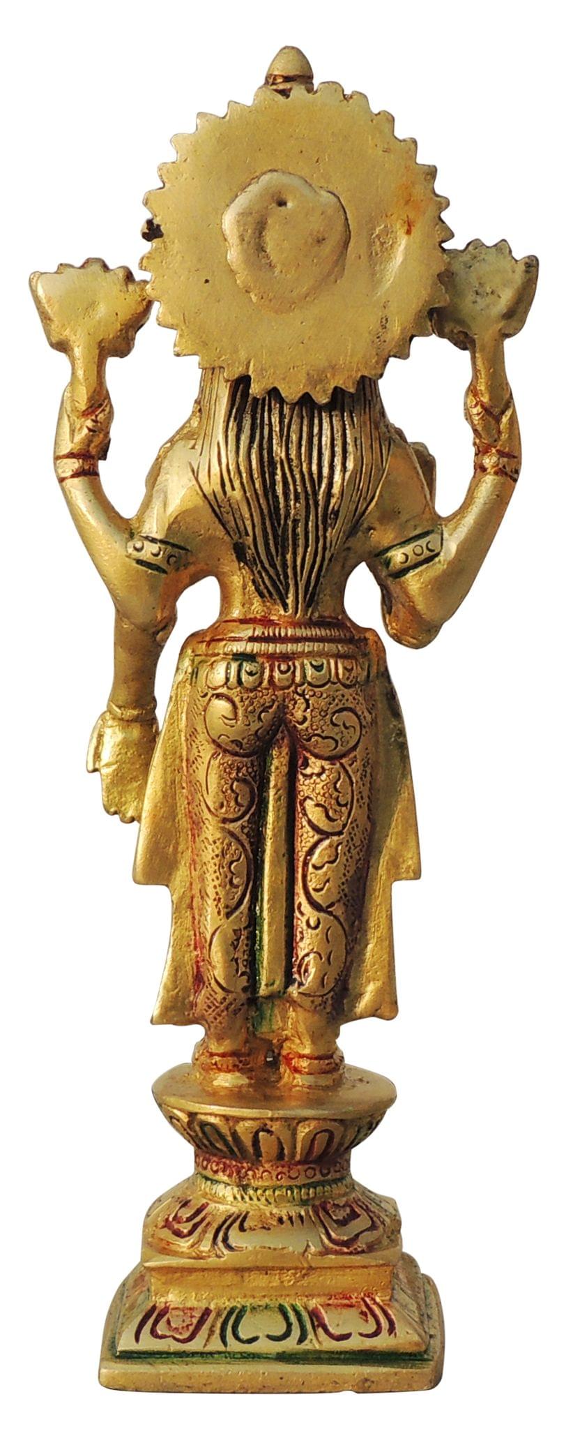 Brass Showpiece Laxmi Colour God Idol Statue - 3*2.2*9 Inch (BS1575 L )