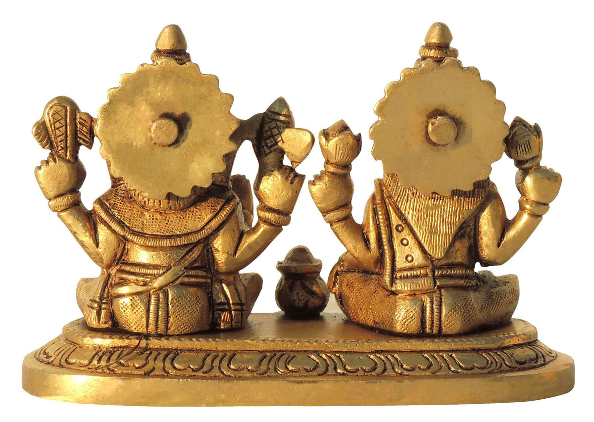 Brass Showpiece Laxmi Ganesh God Idol Statue - 5*2*3.5 Inch (BS1615 C)