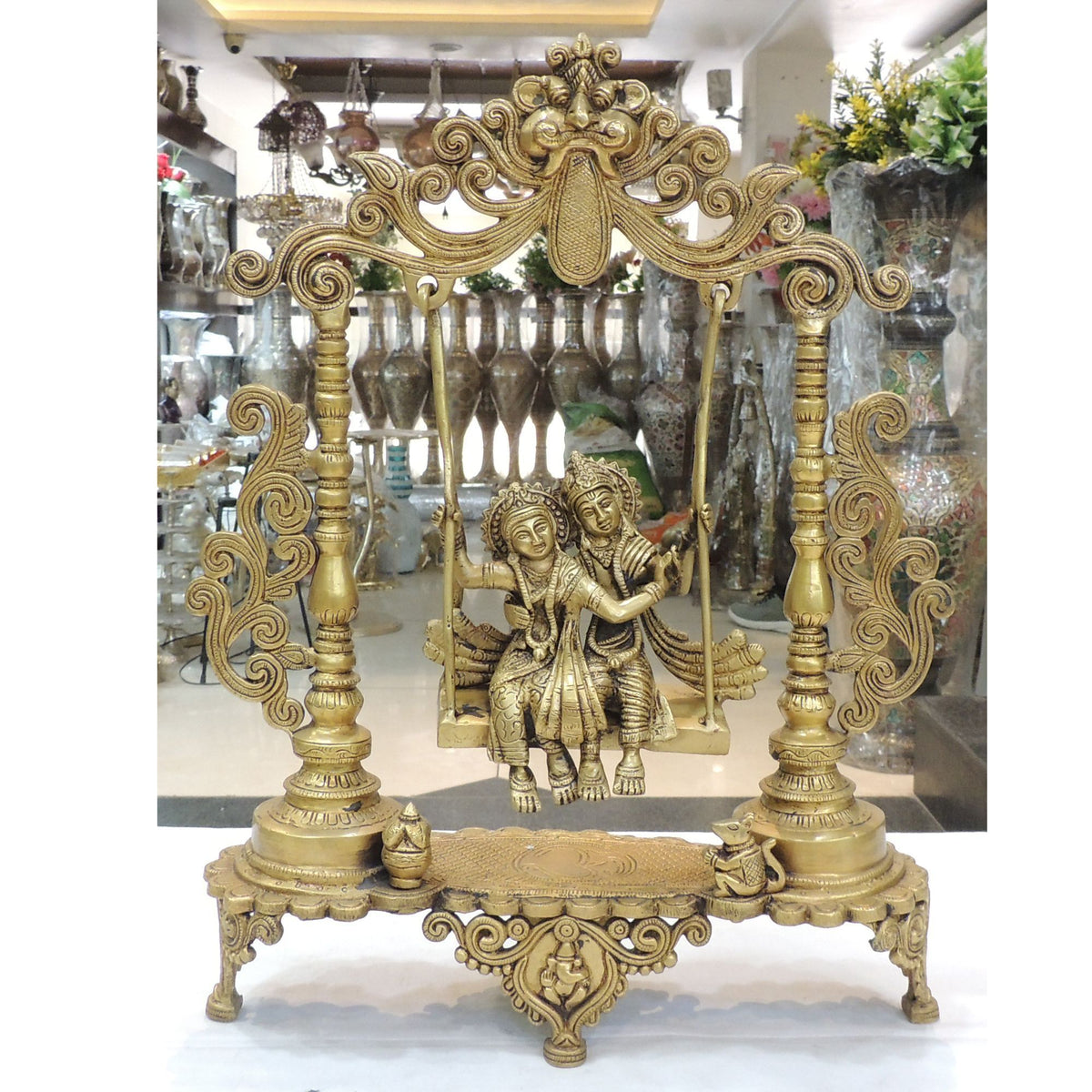 Brass Showpiece Radha Krisna God Idol Statue - 14.5*4.5*18.5 Inch (BS1629 E)