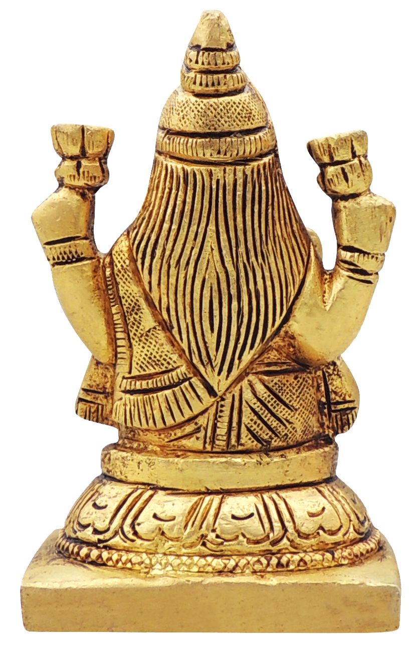 Brass Showpiece Laxmi Round Base God Idol Statue - 2*1.6*3.2 Inch (BS1645 L)
