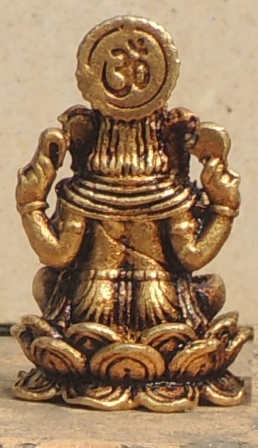 Brass Showpiece Ganesh Ji God Idol Statue - 0.7*0.7*1.3 Inch (BS1687 G)