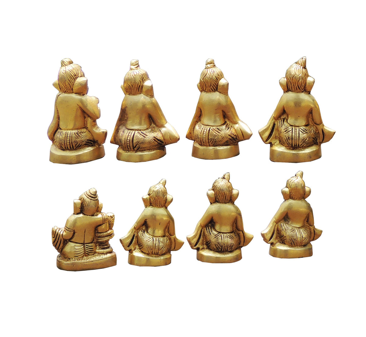 Brass Showpiece Ganesh Musical Set God Idol Statue (BS1698 D)