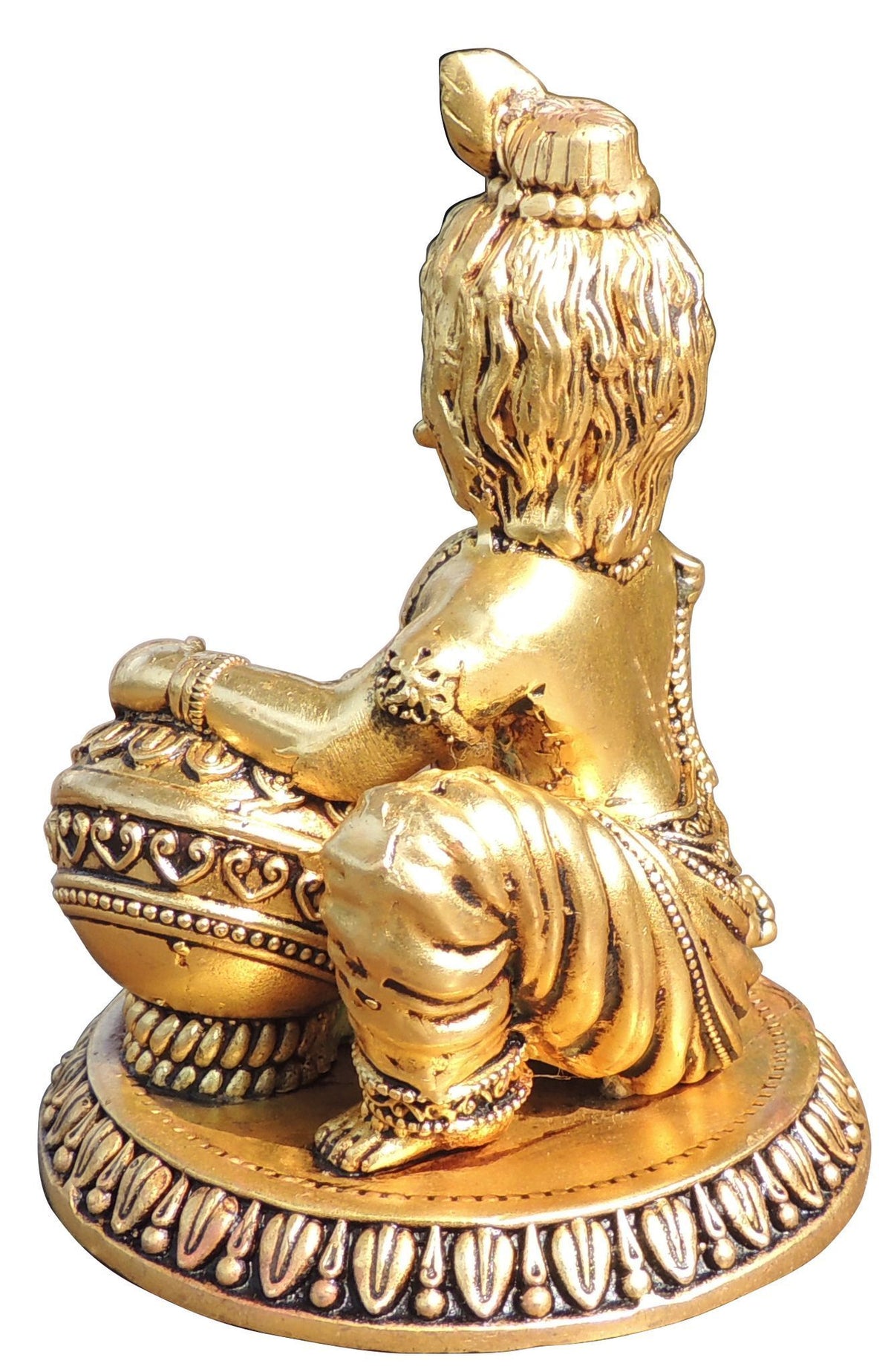 Brass Showpiece Makhan Krishna God Idol Statue - 3.5*3.5*4.5 Inch (BS1737 H)