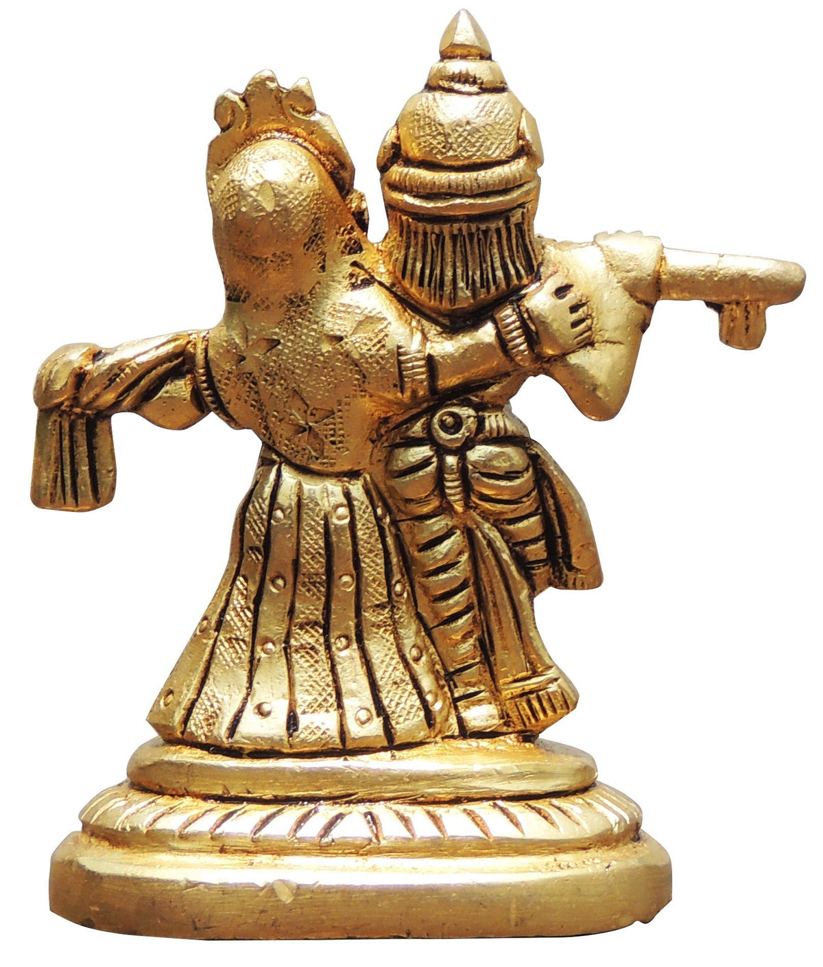 Brass Showpiece Radha Krishna God Idol Statue - 2.5*1.5*3.2Inch (BS1739 B)