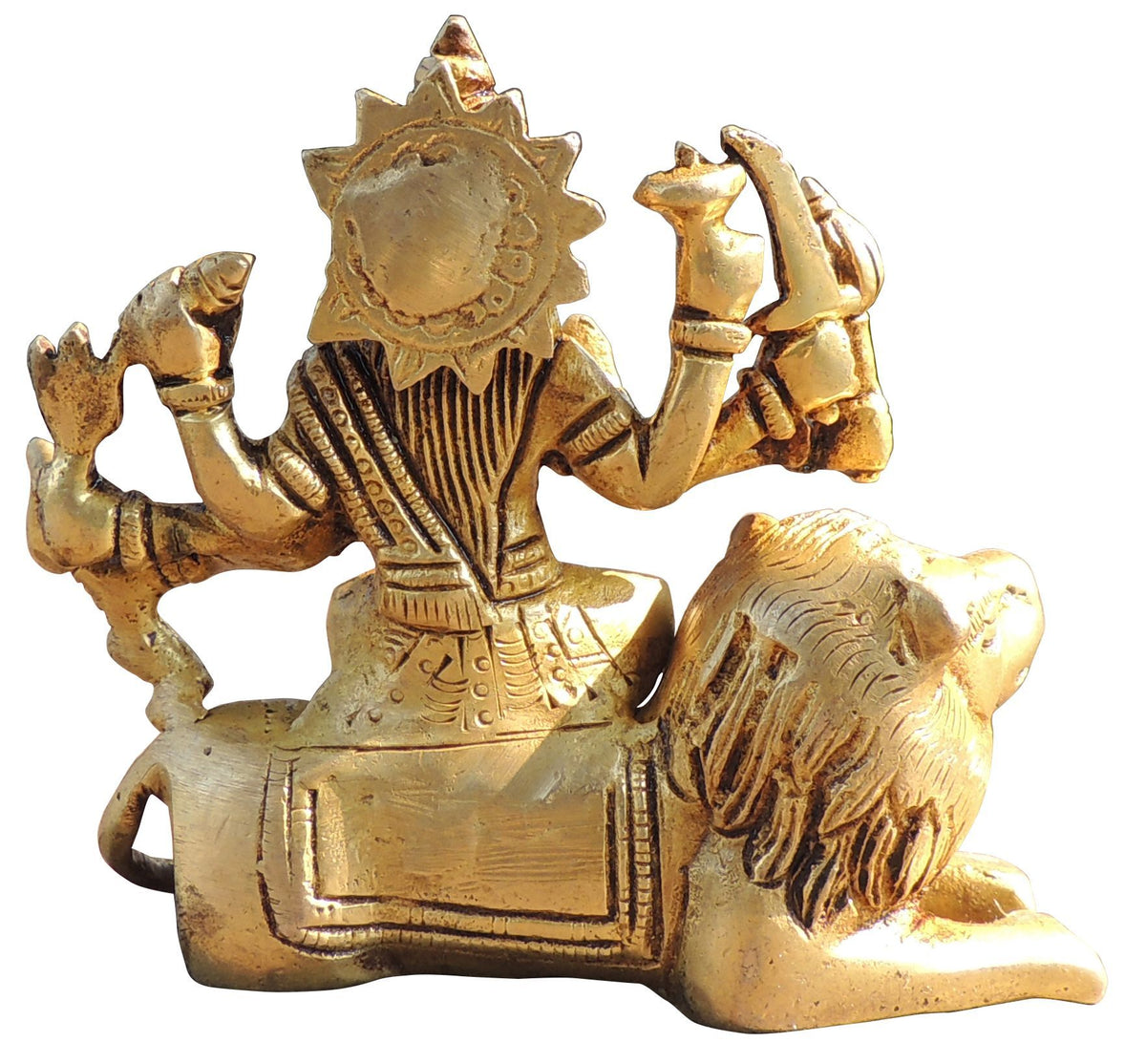 Brass Showpiece Durga Ji God Idol Statue - 4*2*4 inch (BS1783 E)