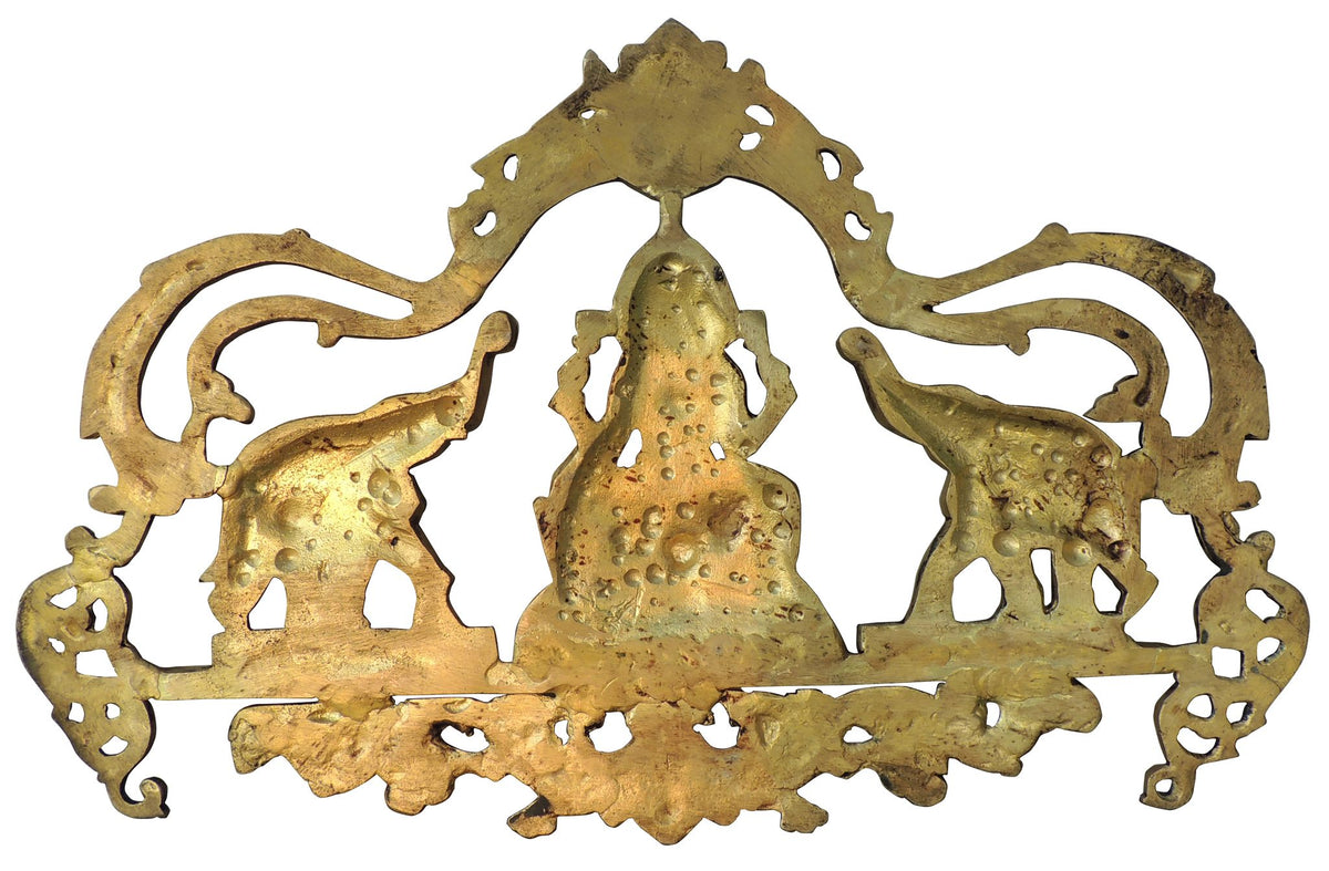 Brass Showpiece Wall Hanging Laxmi Ji With Elephant Statue - 17.5*0.5*11 Inch (BS1801 D)