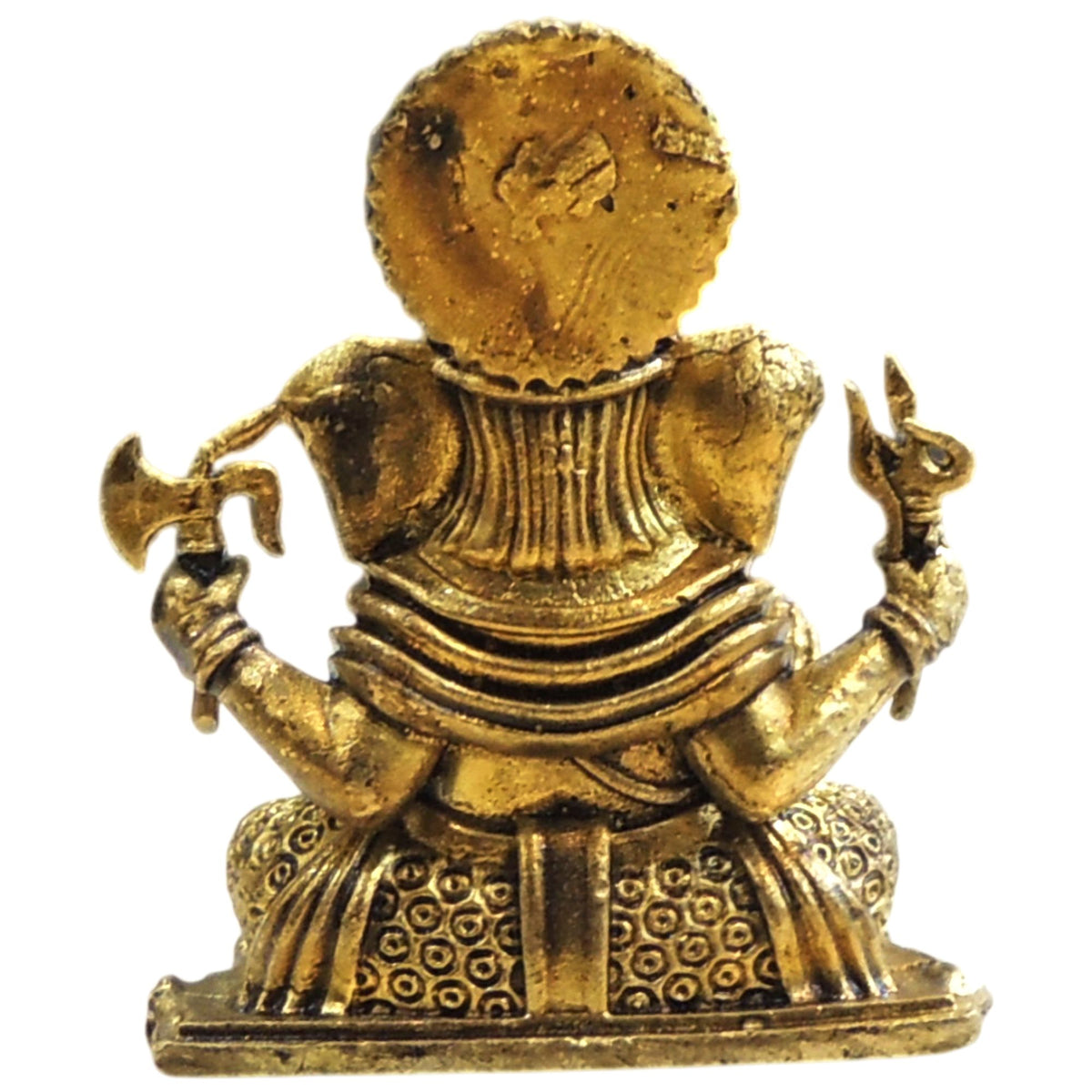 Mini Brass Ganesh Ji Idol Statue for Car Dashboard & Gifting - 1*1*1.5 Inch (BS1851 E)