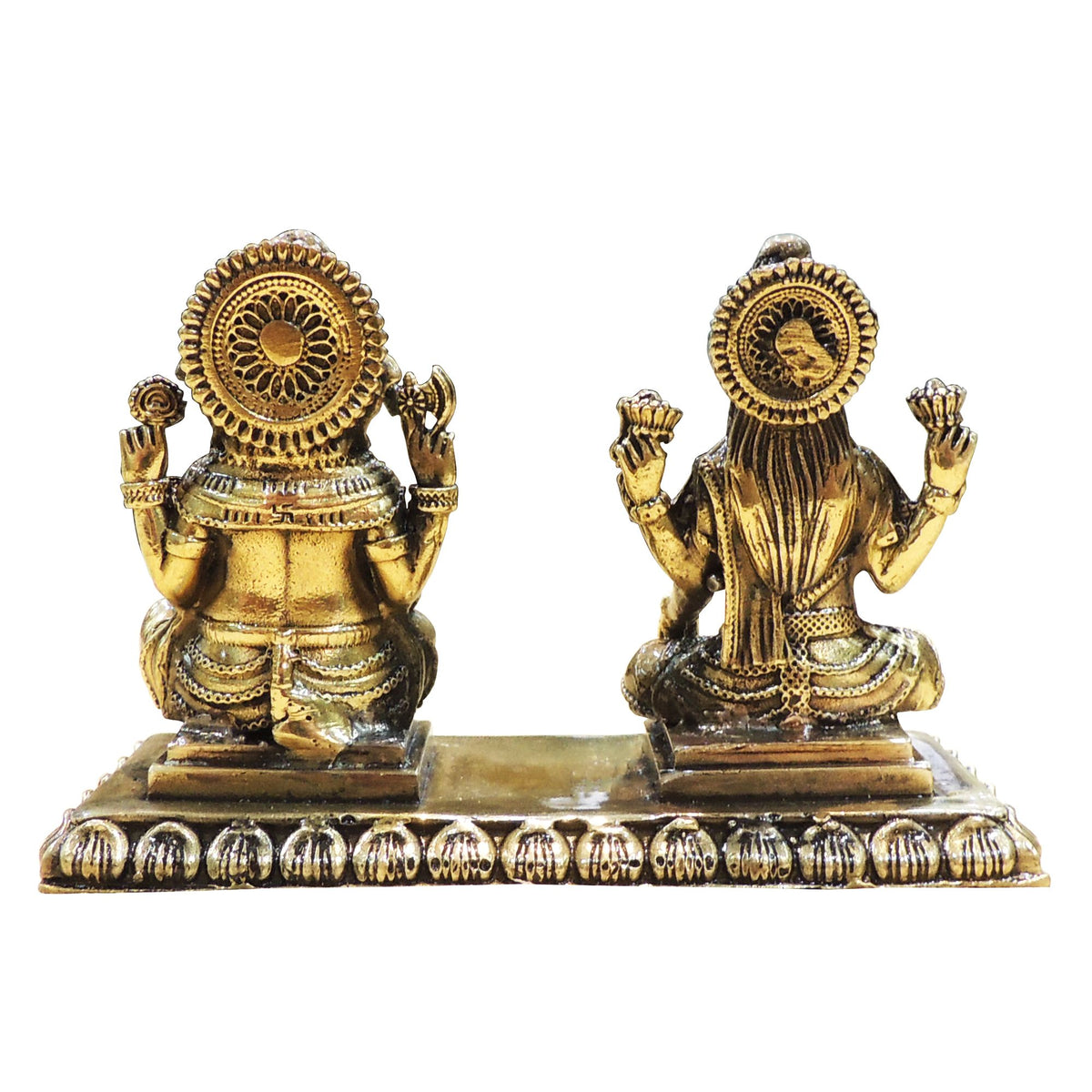 Brass Showpiece Laxmi Ganesh God Idol Statue - 4.2*2*3 Inch (BS1854 E)