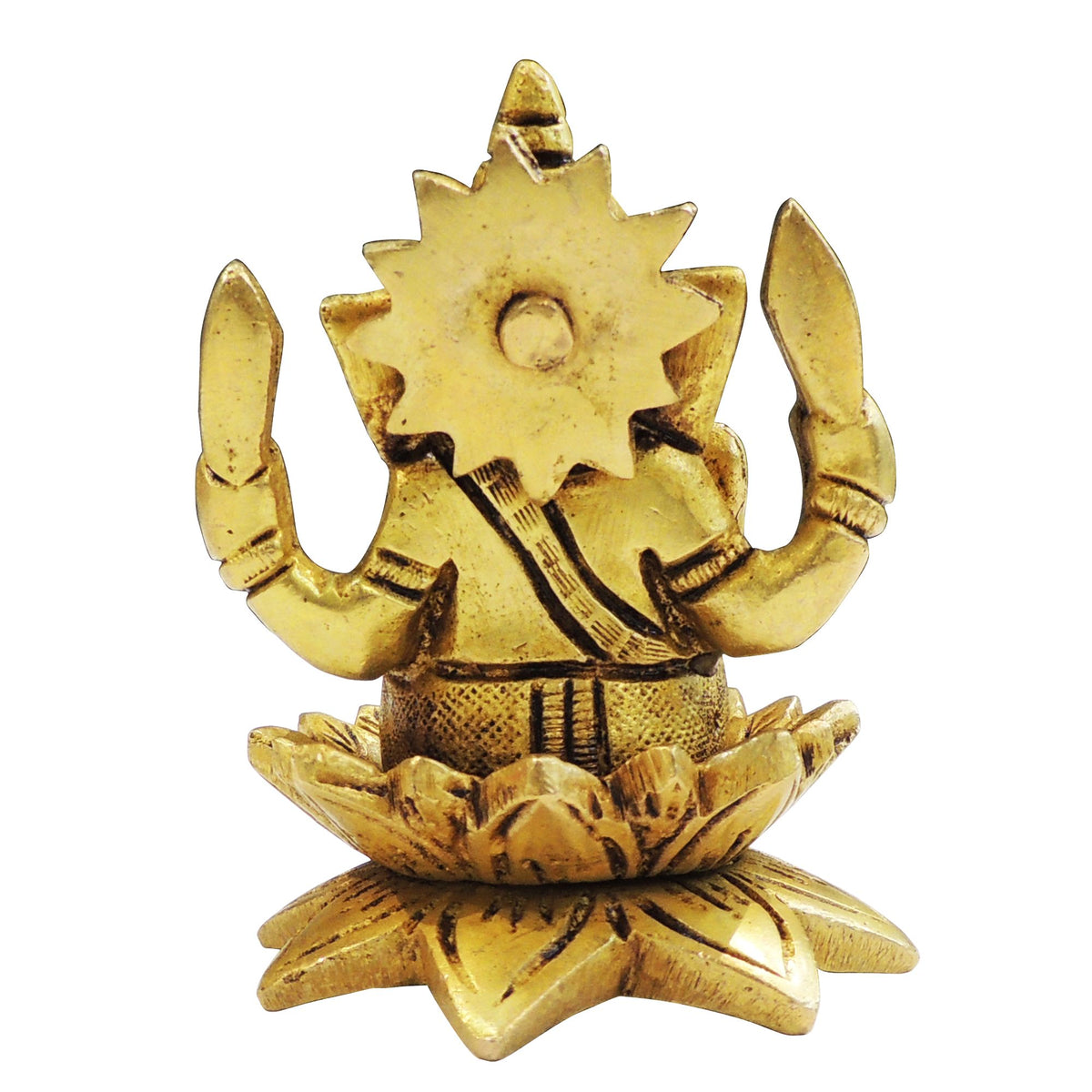 Brass Showpiece Ganesh on Kamal God Idol Statue - 2.5*2.5*3.5 Inch (BS1874 G)