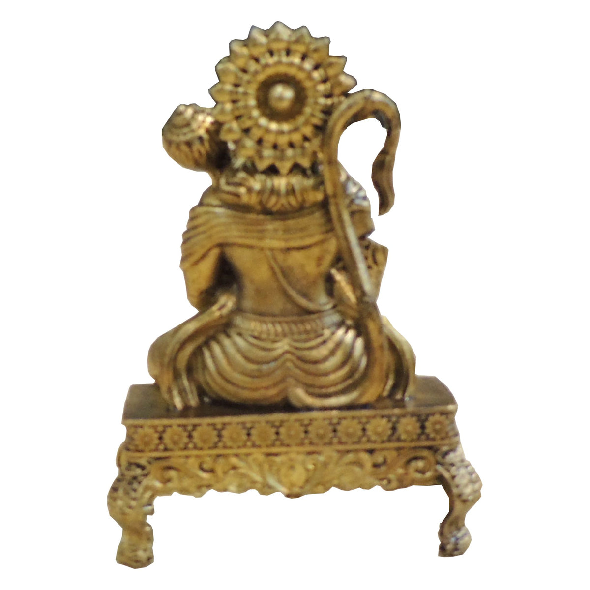 Brass Hanuman Ji Chowki Idol Statue for Pooja Room - 1.5*1*2.5 Inch (BS1927 G)