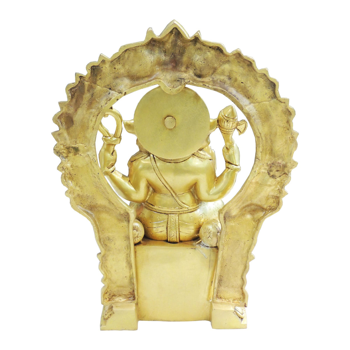 Brass Ganesh Ji With Frame Idol - Wall Hanging Showpiece - 12.5*7.5*17 Inch (BS1951 D)