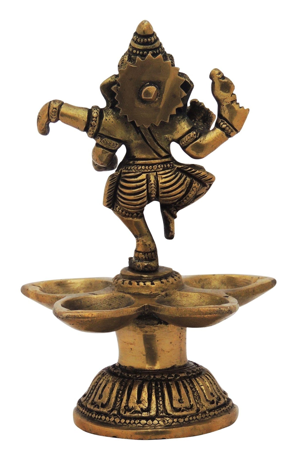 Brass Showpiece Dancing Ganesha Statue - 3.5*3.5*5.2 Inch (BS218 B)