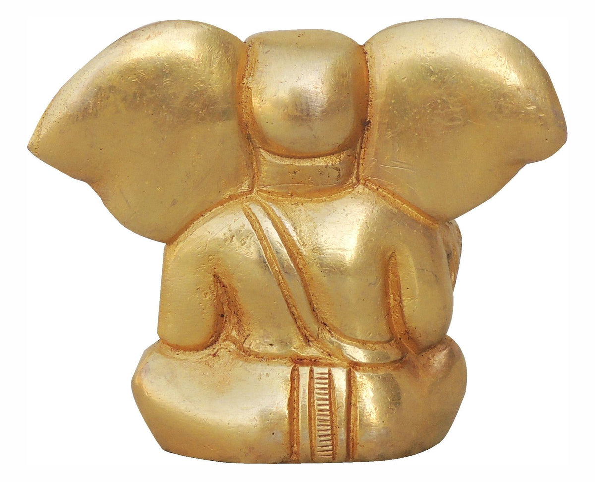 Brass Showpiece Ganesh Ji God Idol Statue - 3*1.5*3 inch (BS257)