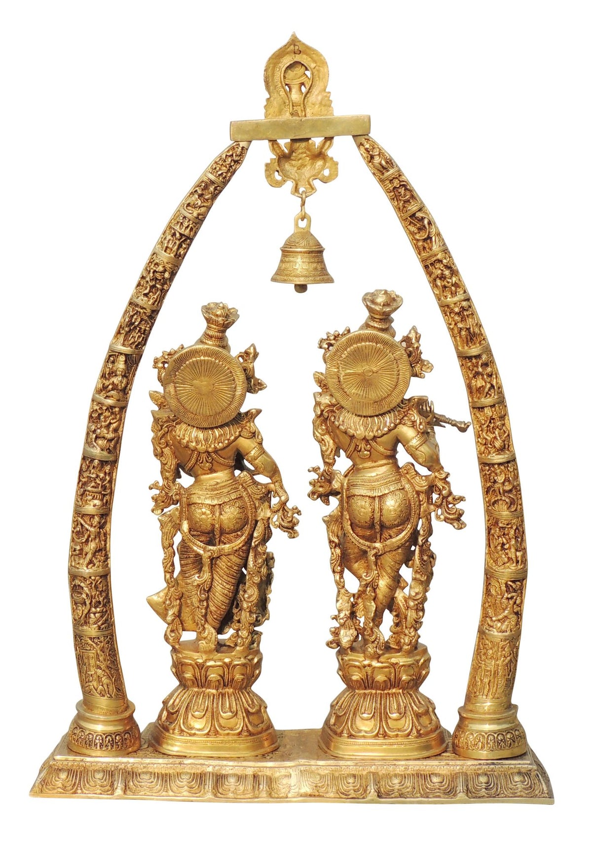 Brass Showpiece Darbar Radha Krishna God Idol Statue - 24.5*9.8*31.7 Inch (BS301 E)