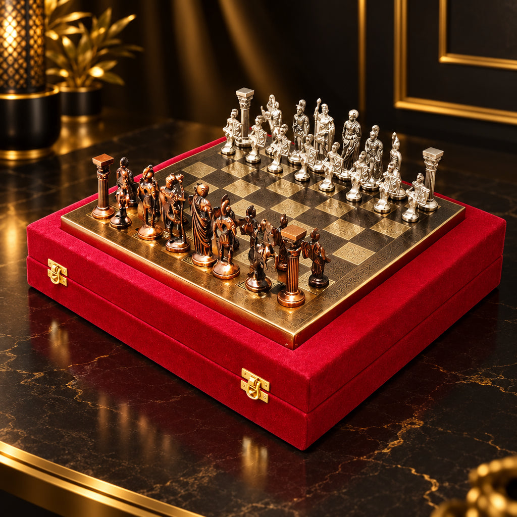 Brass Chess Silver Black - 12*12*1 inch (BS363 G)