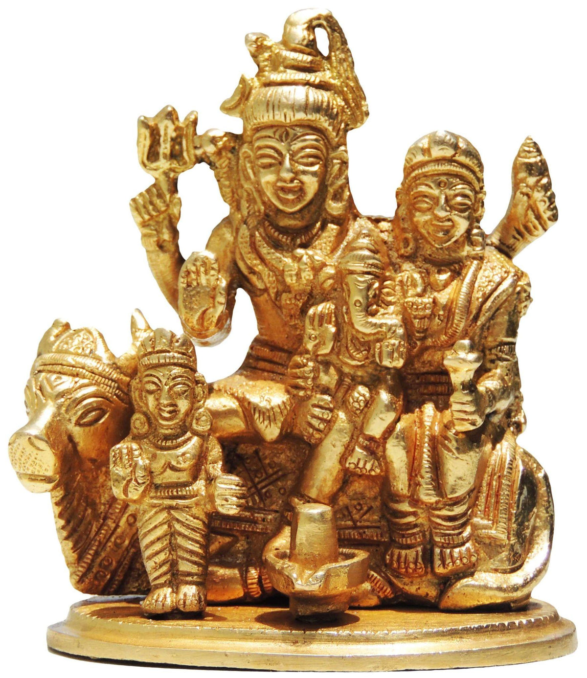 Brass Showpiece Shiv Parivar Idol Statue - 2.5*3.5*4 inch (BS381)