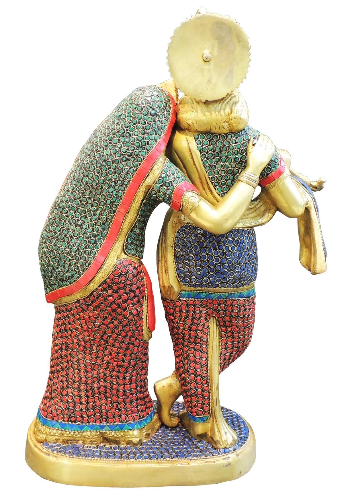 Brass Showpiece Radha Krishna God Idol Statue - 14*7*23 Inch (BS399 P)