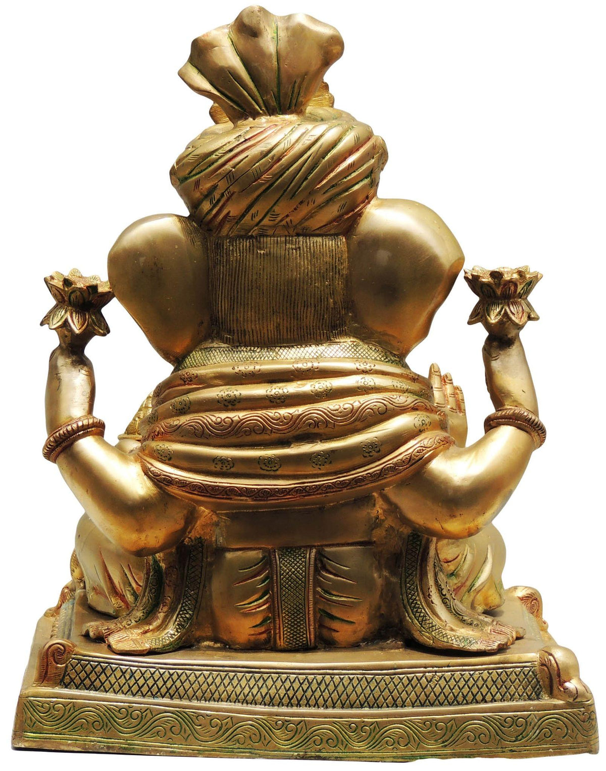 Brass Showpiece Pagdi Ganesh Statue - 15*10*19 Inch (BS406)