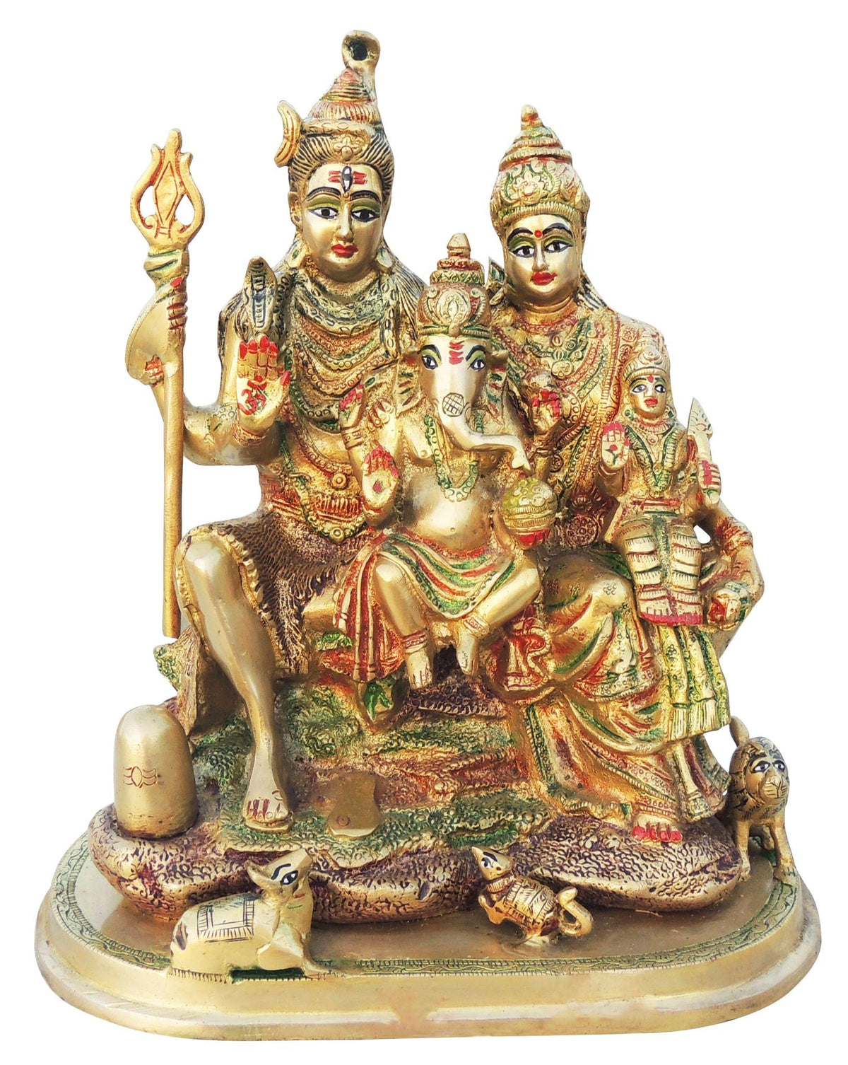 Brass Showpiece Shiv Parivaar Idol Statue - 10.8*6*13 inch (BS419)