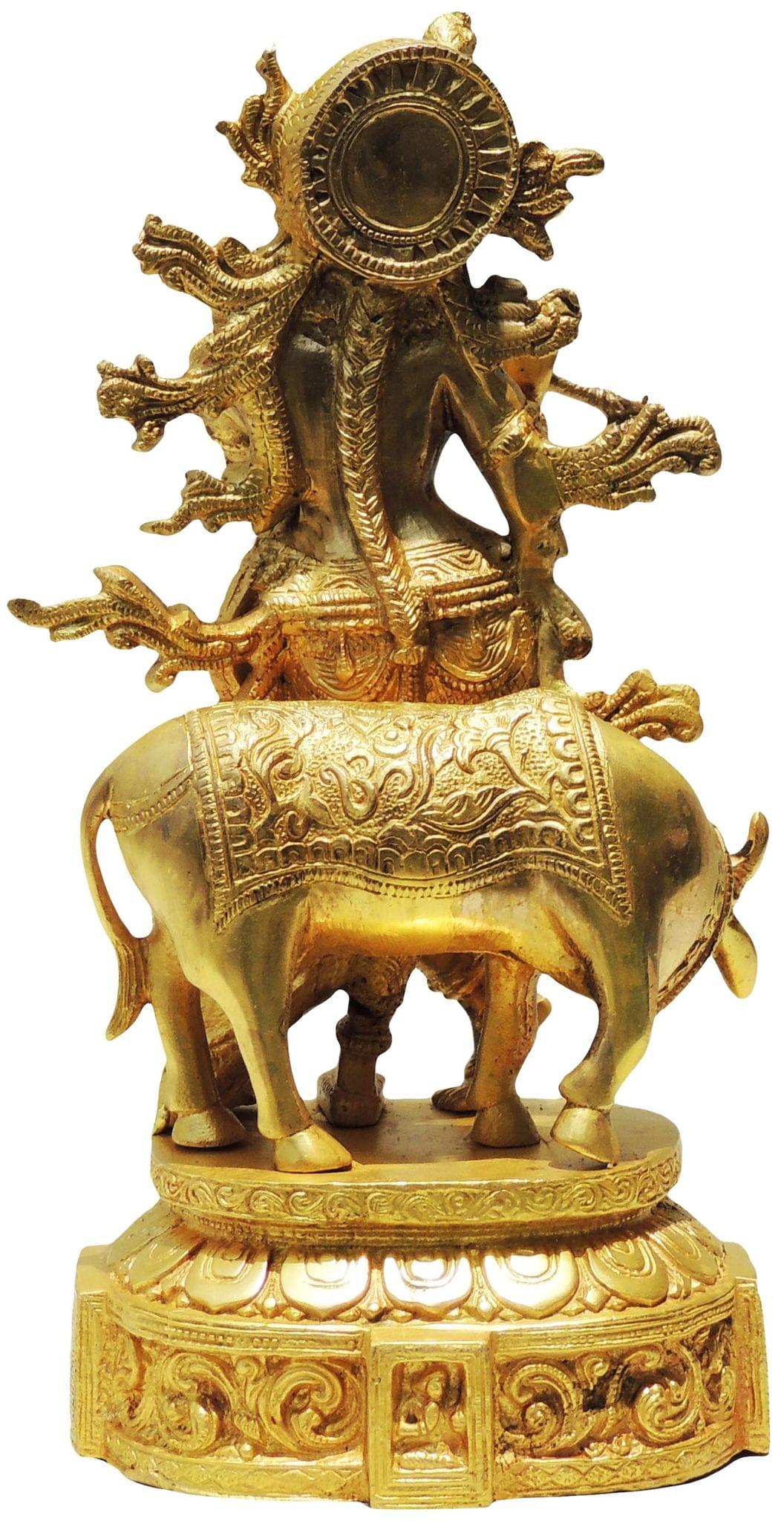 Brass Cow krishna Idol-5.5*6*12.5 (BS428)