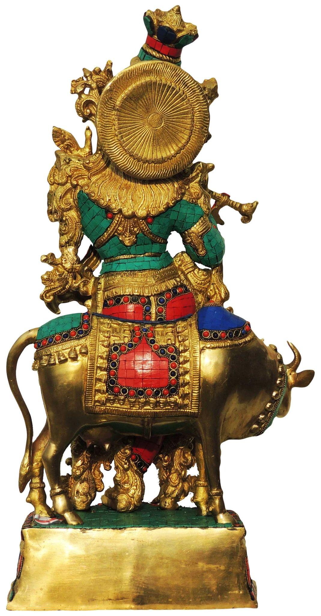 Brass Krishna Stone -14.5*8*26 (BS469)