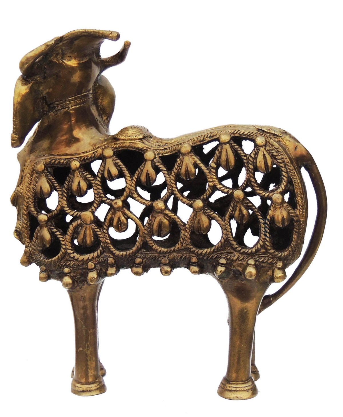 Brass Showpiece Nandi Jali Statue - 7.5*2.2*8.2 Inch (BS564 A)