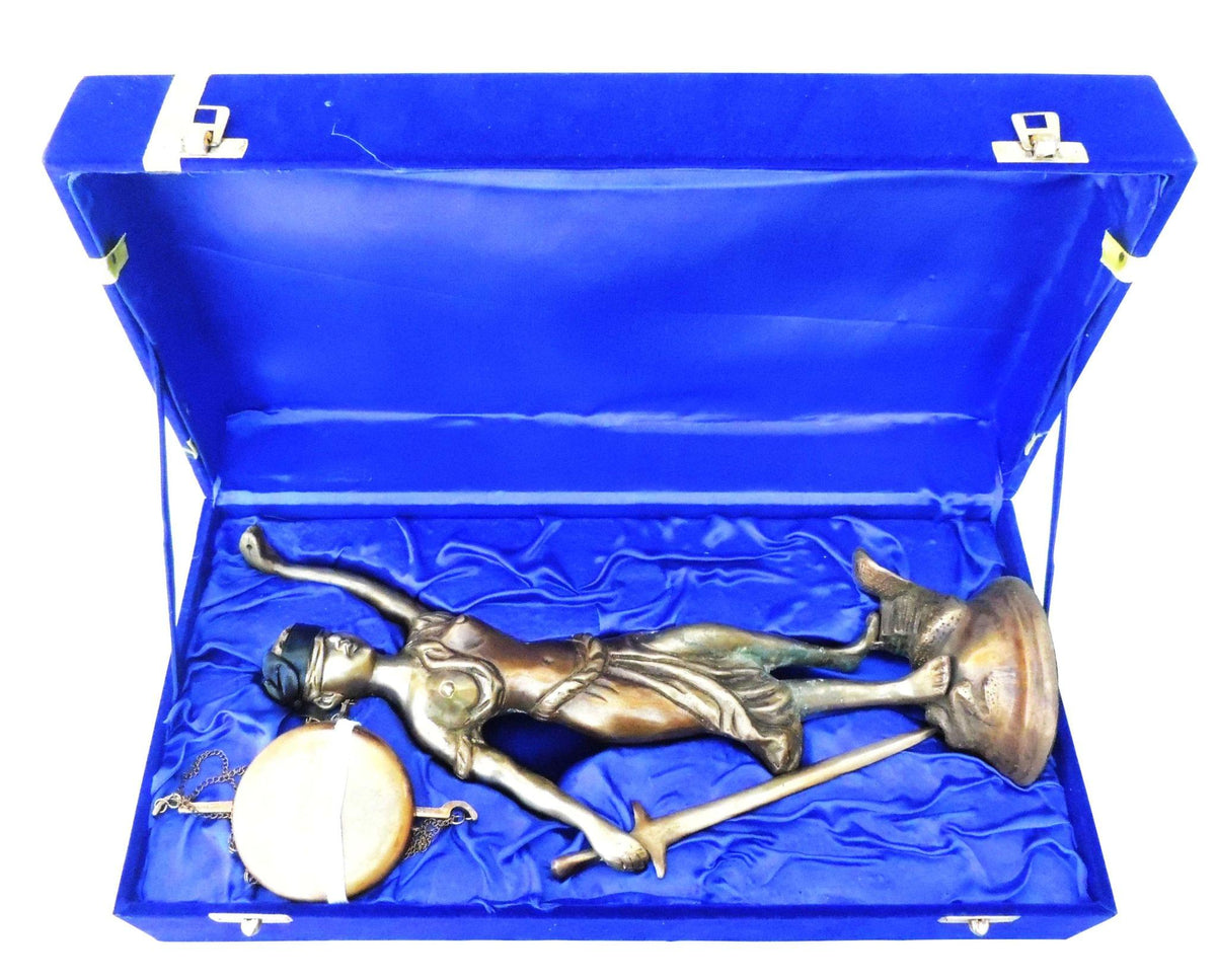 Brass Showpiece Justice Lady Statue With Velvet Box - 4*4*14 Inch (BS574)