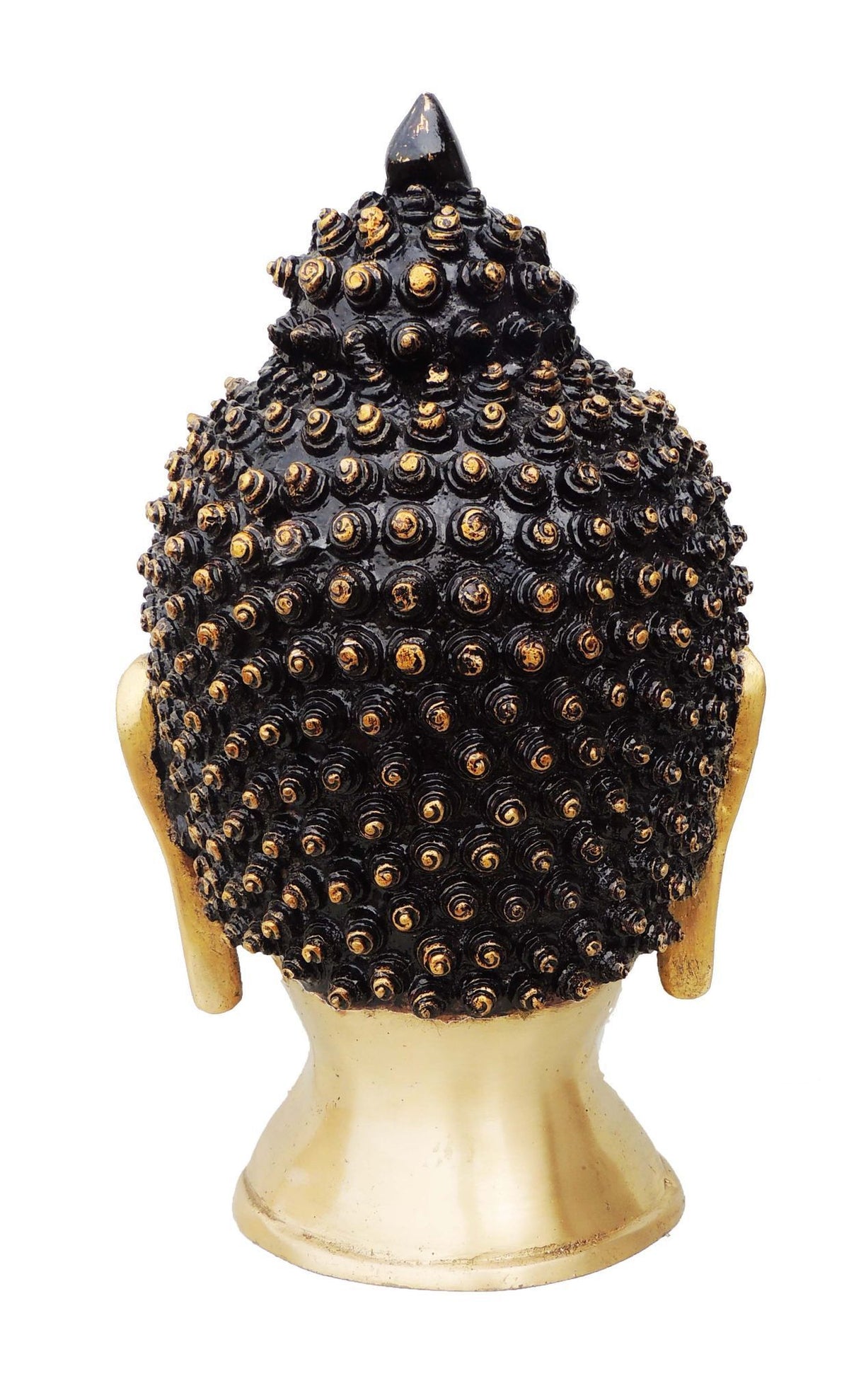 Brass Showpiece Budha Head Statue With Antique Finish - 8.5*7.5*15 Inch (BS581 B)