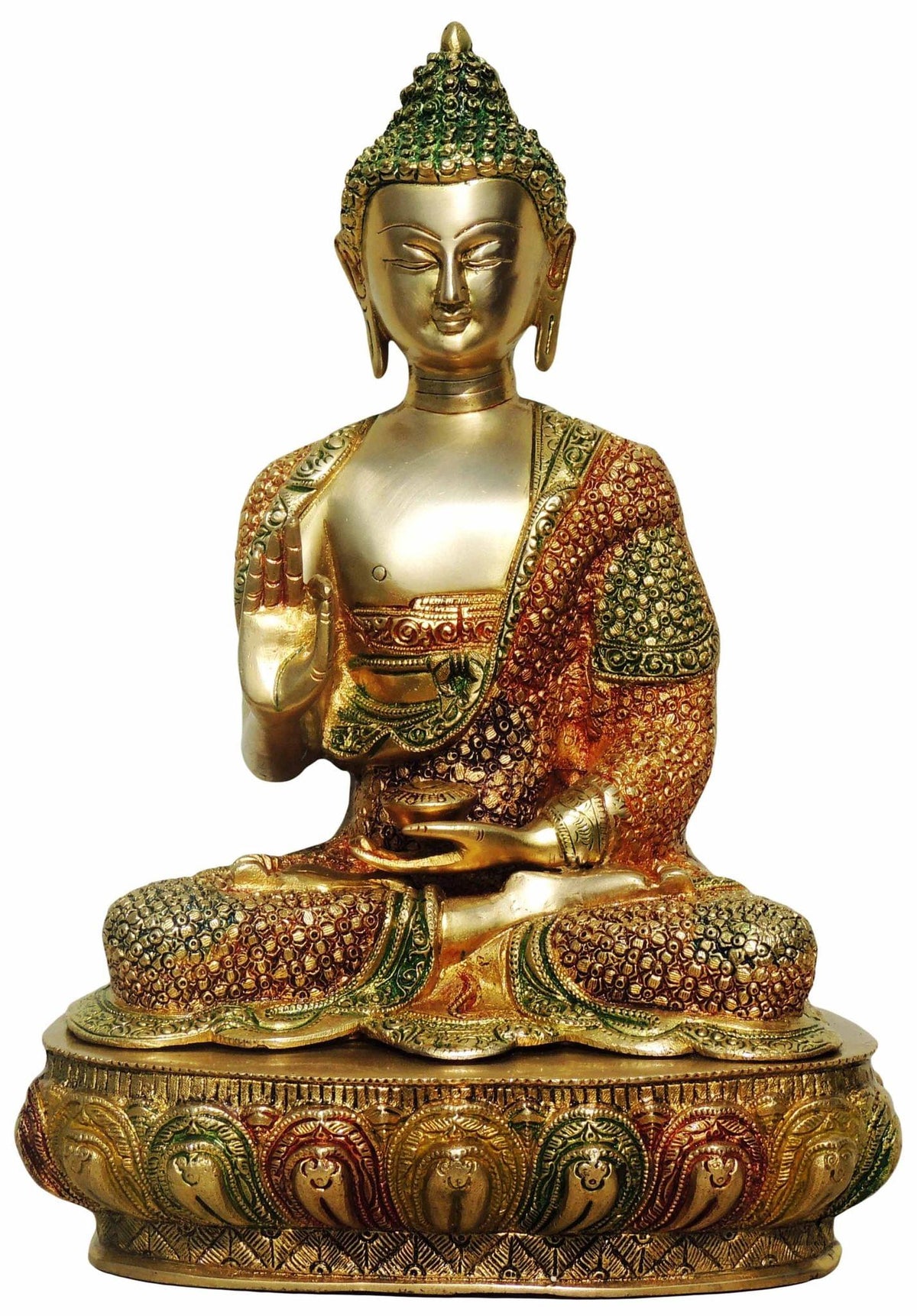 Brass Showpiece Buddha Big Statue - 11*7.5*16 inch (BS660 D)