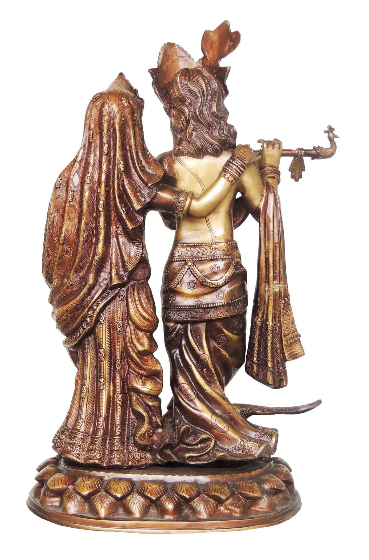 Brass Showpiece Radha Krishna God Idol Statue - 18.5*10.4*30 Inch (BS683 B)