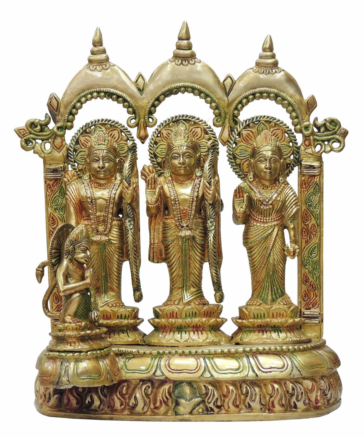 Brass Showpiece Ram Darbar Stone God Idol Statue - 10*5*14 inch (BS330)