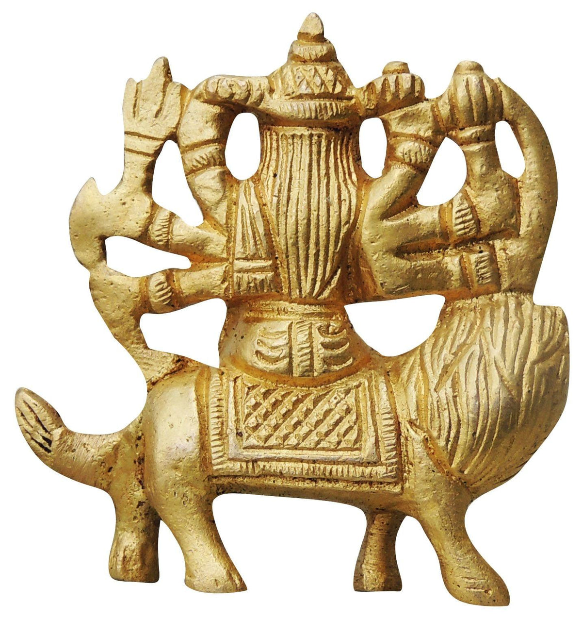 Brass Showpiece Durga Ji God Idol Statue - 2*0.7*2.3 inch (BS746 C)