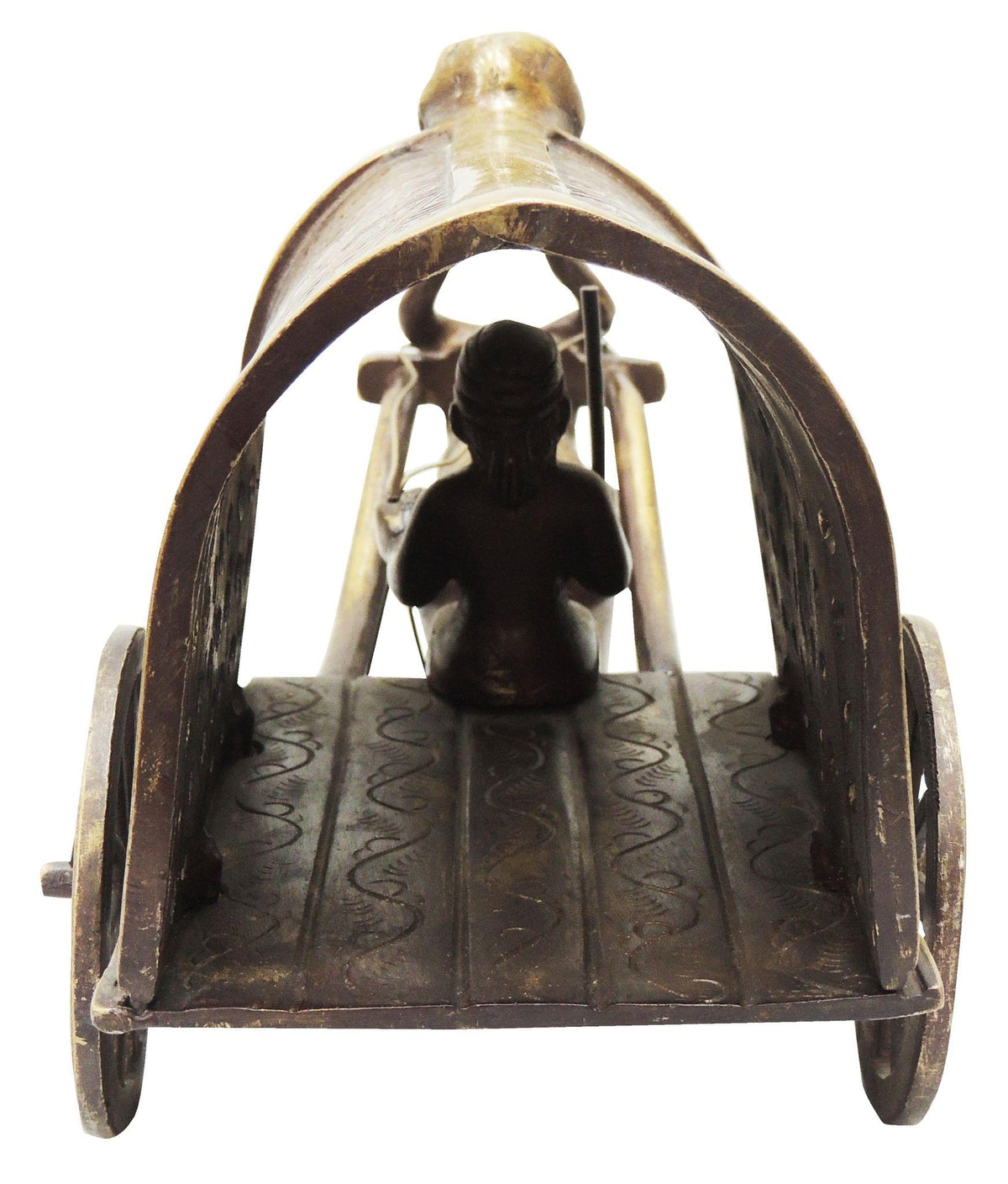 Brass Showpiece Bull Cart Statue - 13.5*6*7 Inch (BS766 A)