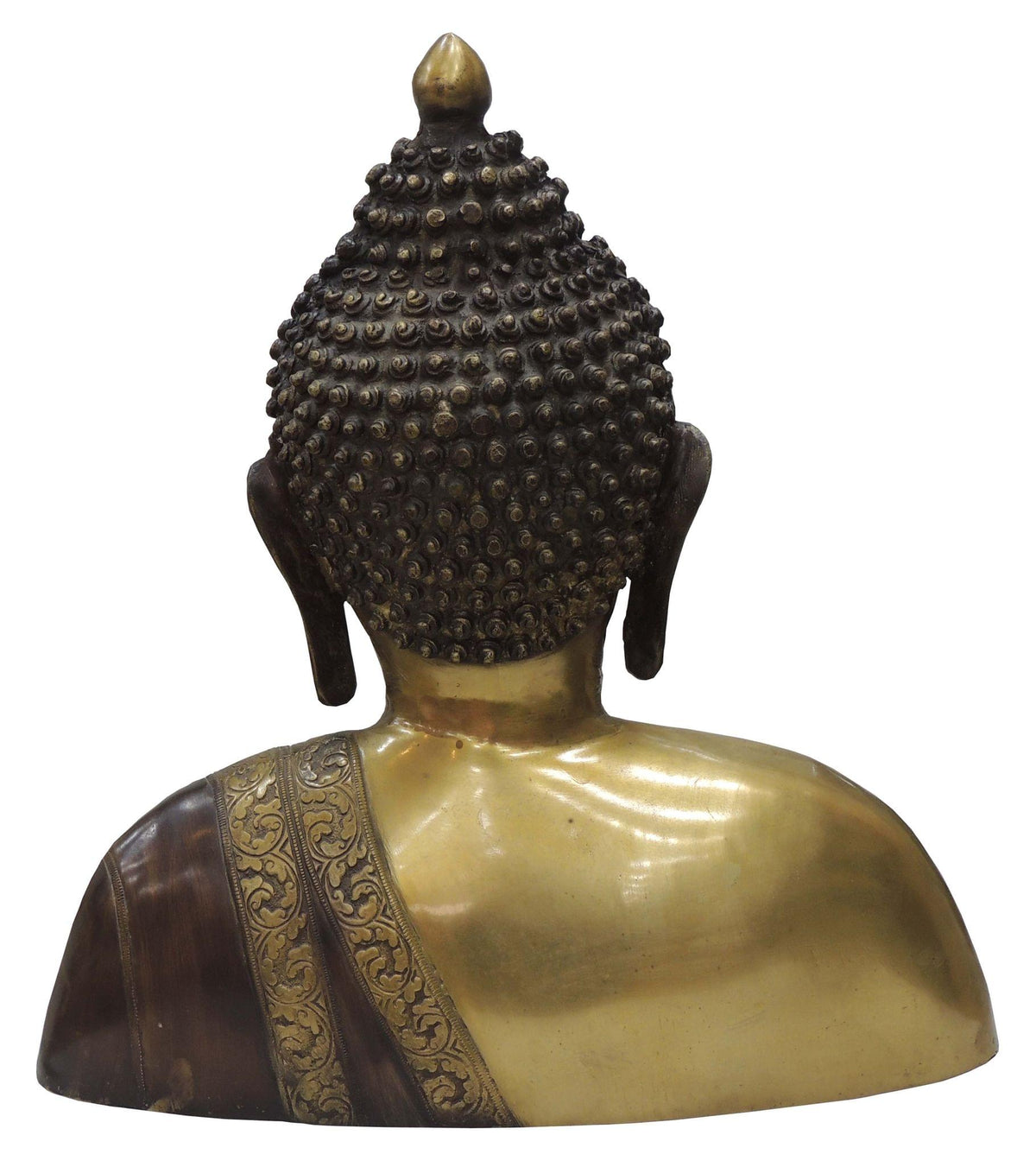 Brass Showpiece Buddha Head Statue - 16.2*6.5*17 Inch (BS789 D)