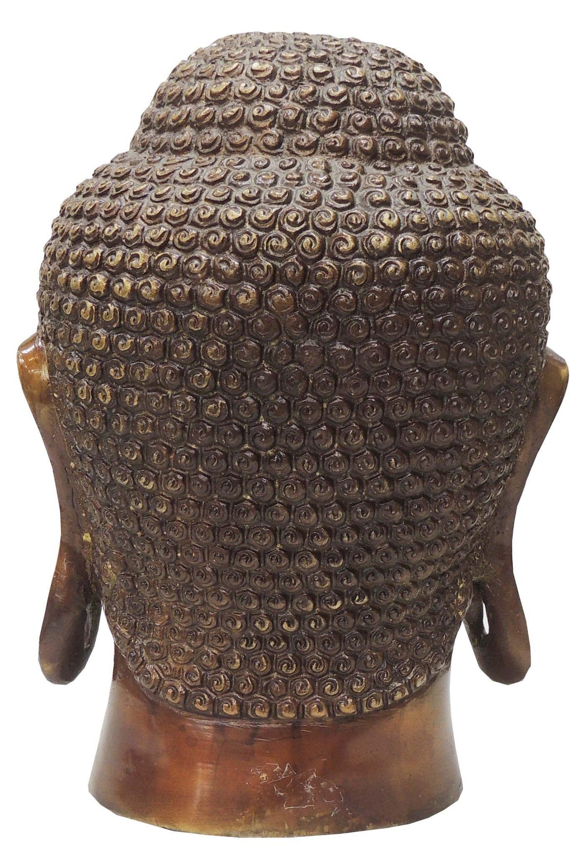 Brass Showpiece Buddha Head Statue - 7*6.5*9.5 Inch (BS791 A)