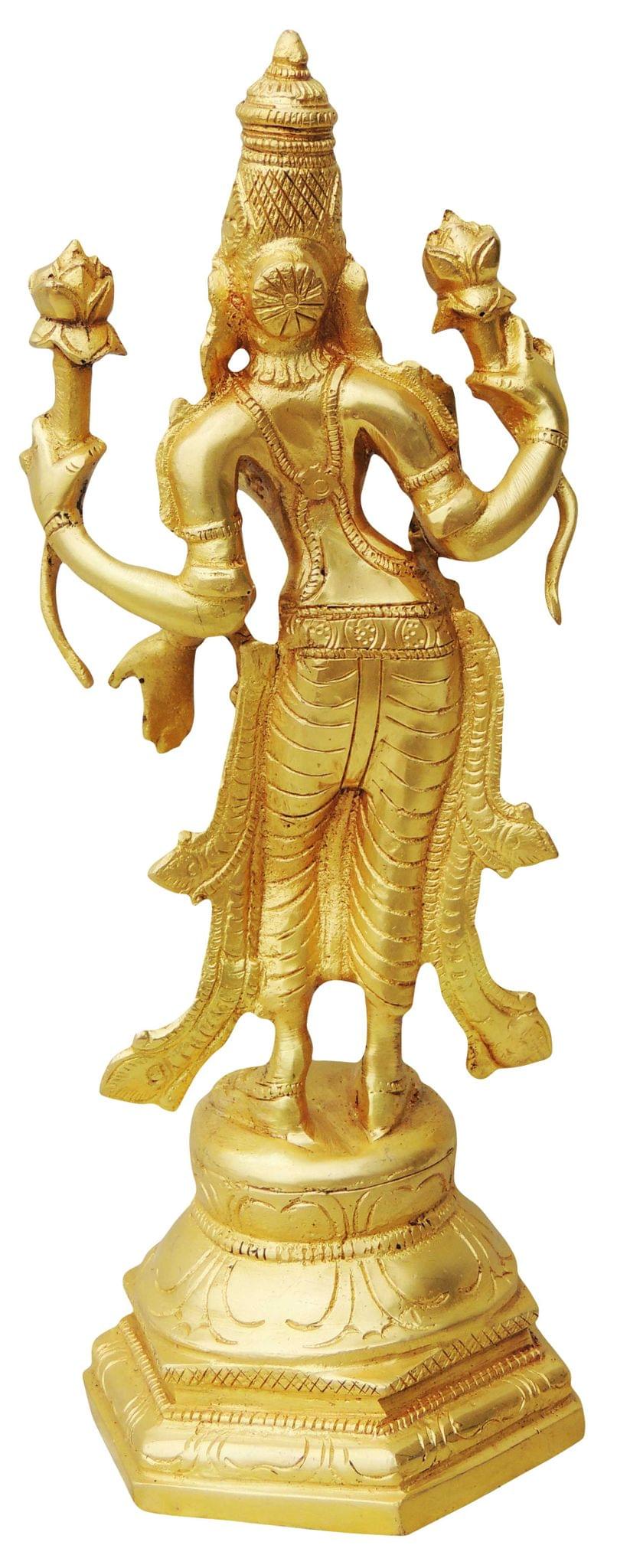 Brass Showpiece Laxmin Standing Statue - 5*5*12 Inch (BS845 A)