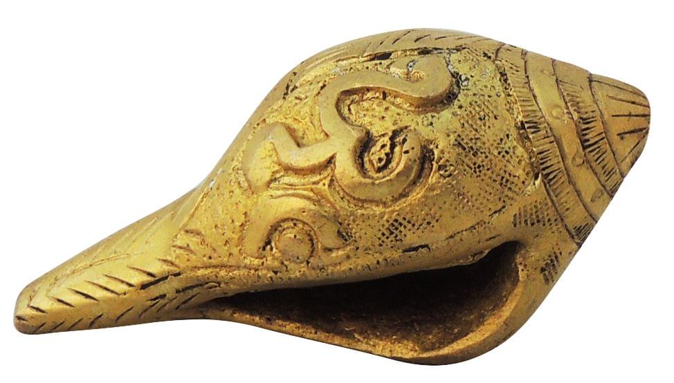 Brass Showpiece Shank, Conch - 2.5*1.2*1.2 Inch (BS848 A)