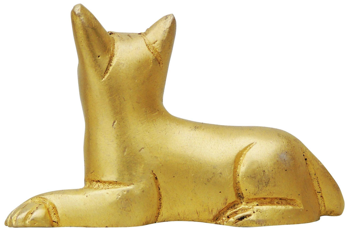 Brass Showpiece Dog Statue - 3*1*2 Inch (BS850 A)