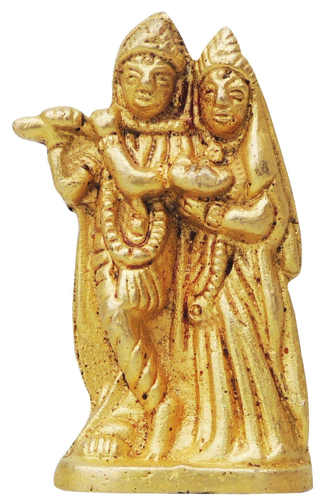 Brass Showpiece Radha Krishna God Idol Statue - 1.5*1*2.2 inch (BS855 A)