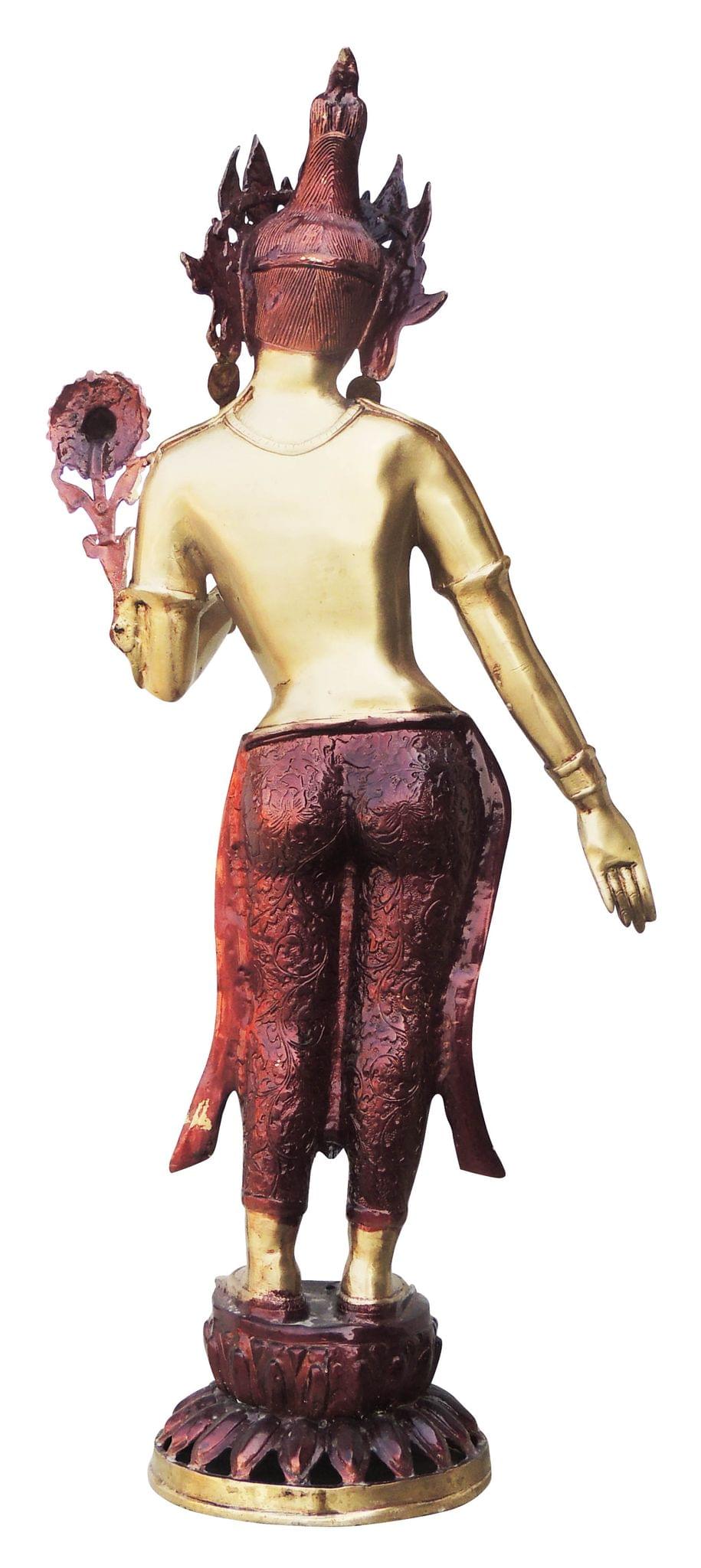 Brass Showpiece Tara Devi Statue - 13*7.5*31 Inch (BS868 A)
