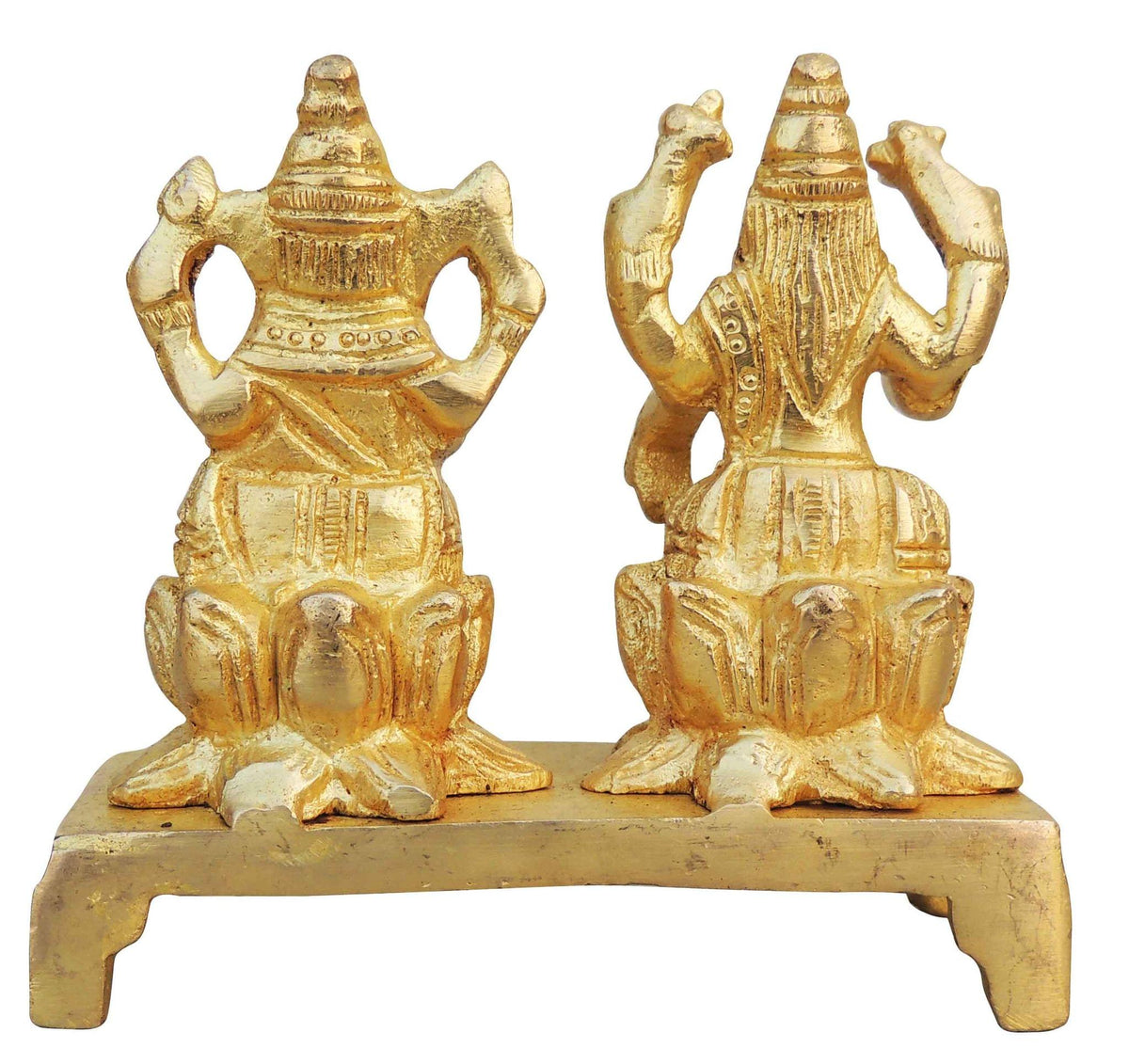 Brass Showpiece Laxmi Ganesh Statue On Same Base - 3.5*1.5*3.4 Inch (BS888 A)