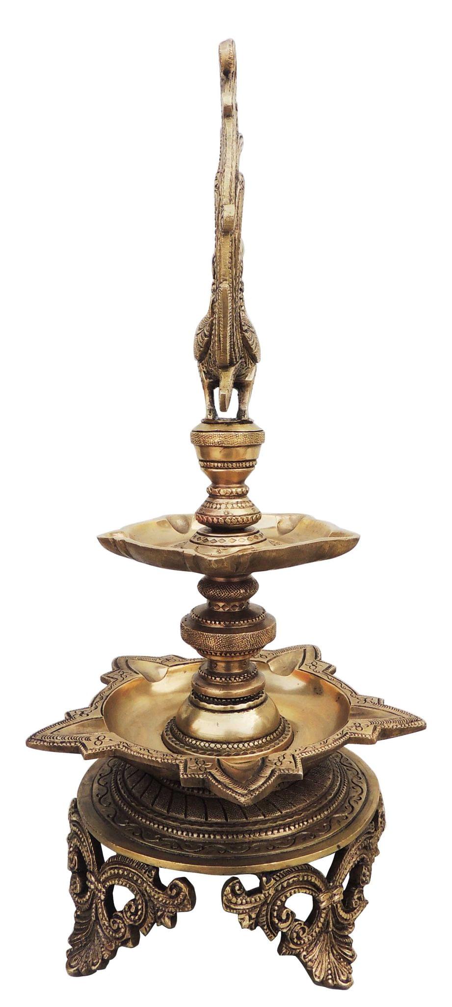 Brass Showpiece Hen (Murga) Deepak Statue - 7.5*7.5*16.5 Inch (BS906 A)