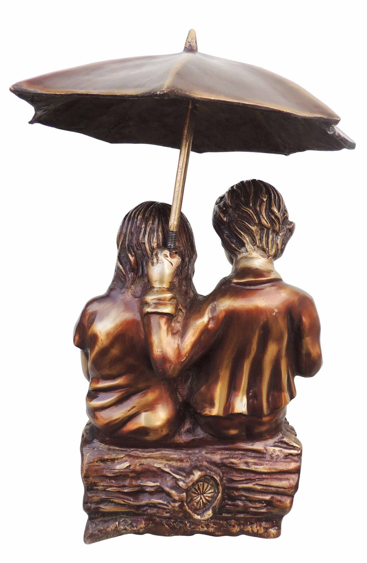 Brass Showpiece Sitting Child With Umbrella Statue - 12*11.5*20 Inch (BS924 A)
