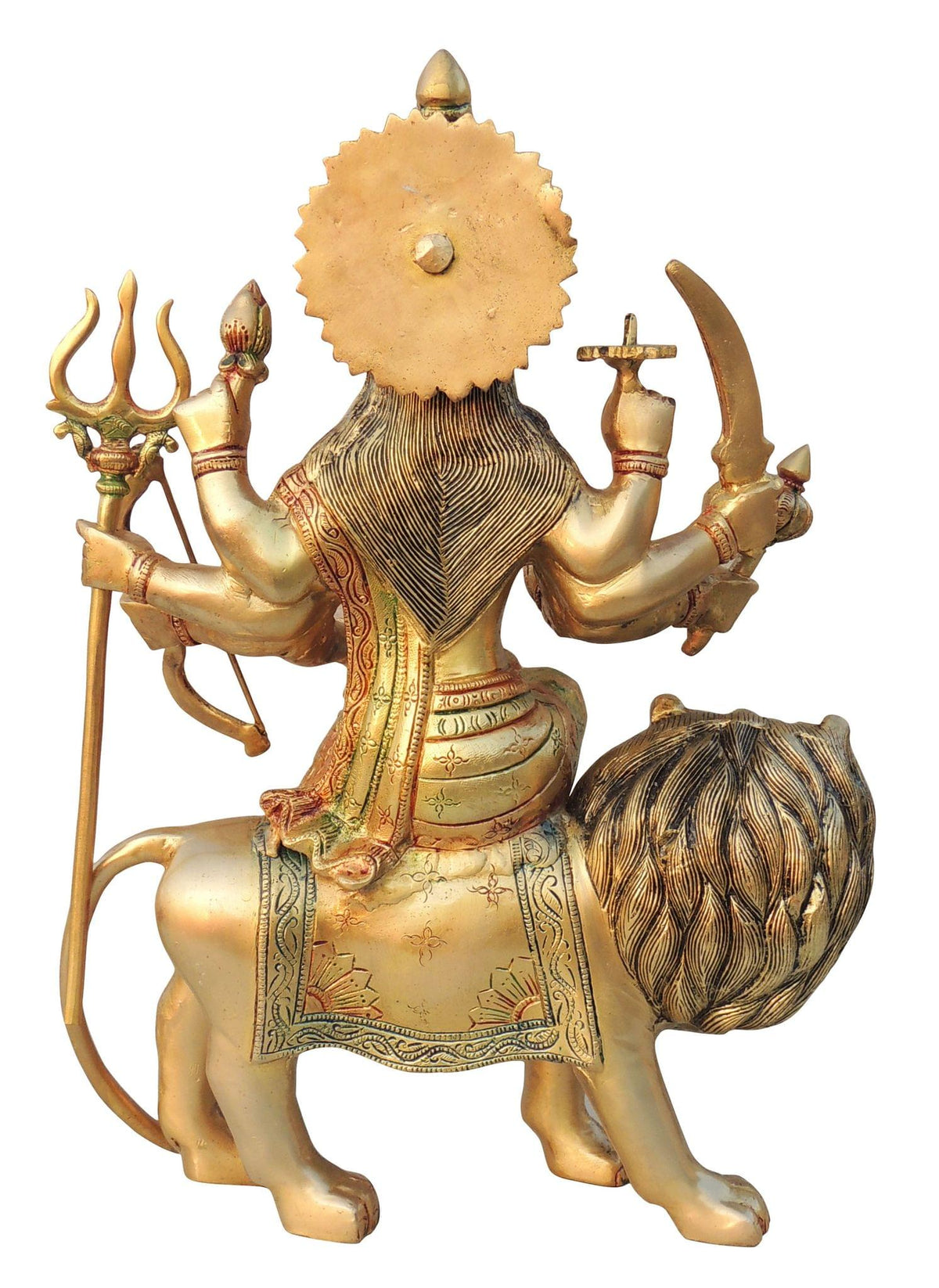 Brass Showpiece Durga Ji God Idol Statue - 13*4.5*18 Inch (BS937 G)